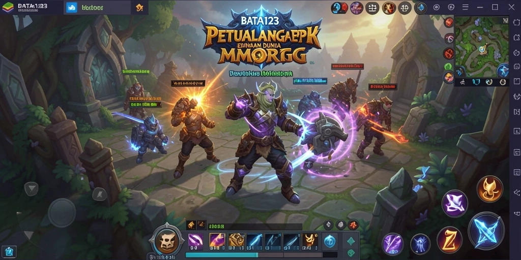 Tangkapan layar utama BATA123 menampilkan aksi seru dalam permainan MMORPG.