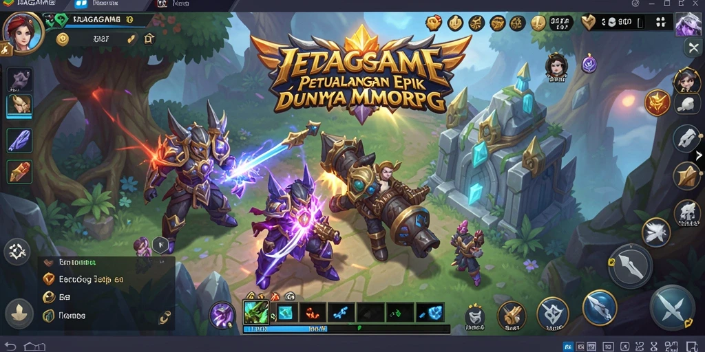 Tangkapan layar utama IDAGAME menampilkan aksi seru dalam pertarungan MMORPG.