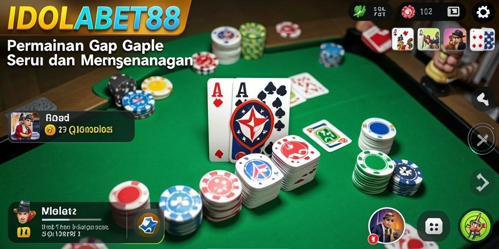 Gameplay seru dalam permainan Gaple IDOLABET88 yang menarik.