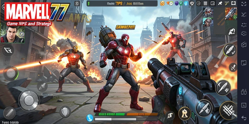 Tampilan menarik dari gameplay MARVEL77 yang penuh aksi TPS.