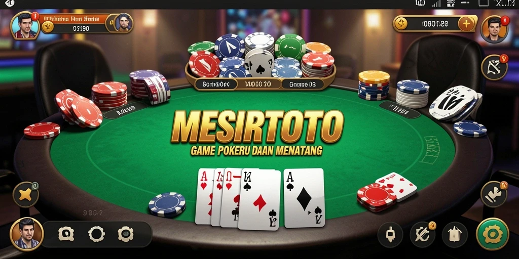 Tampilan gameplay poker yang mendebarkan di MESIRTOTO.