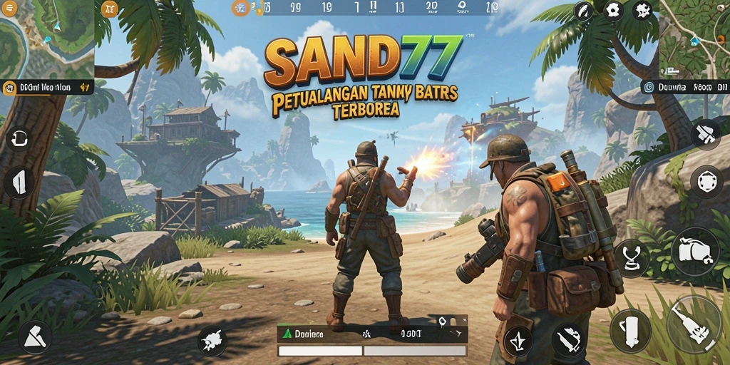 Gameplay SAND77 yang menampilkan eksplorasi dunia terbuka yang luas.